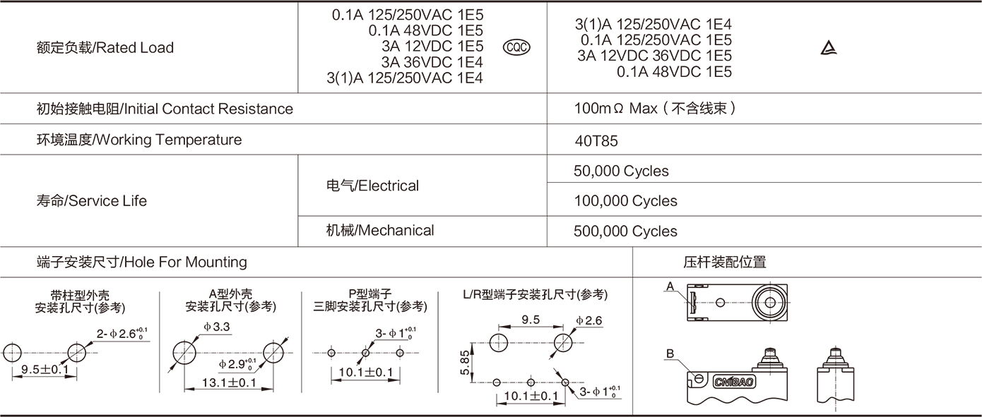 Waterproof Micro Switch MAE Series