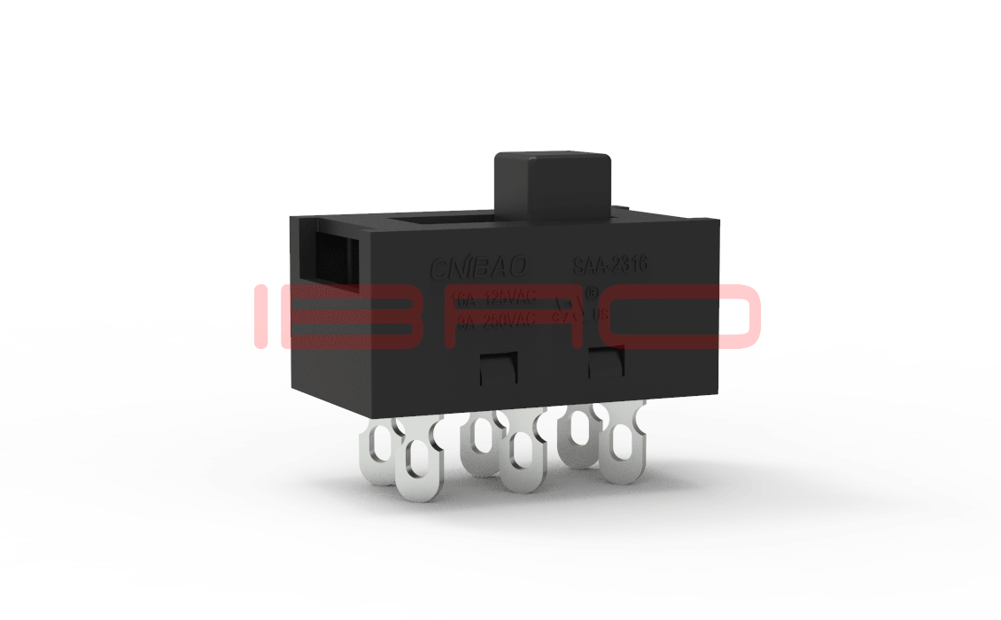 SAA Series Slide Switch 6 Pin 2 Position Plastic Slide Switch