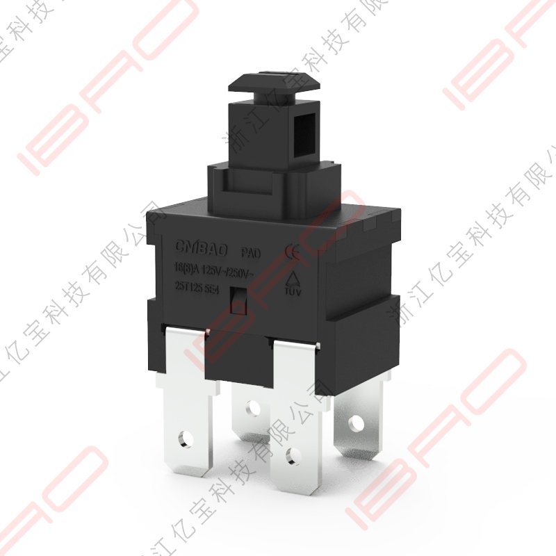PAD Series Push Button High Knob Self-locking Non-lock Switch 4 Pin Button Switch