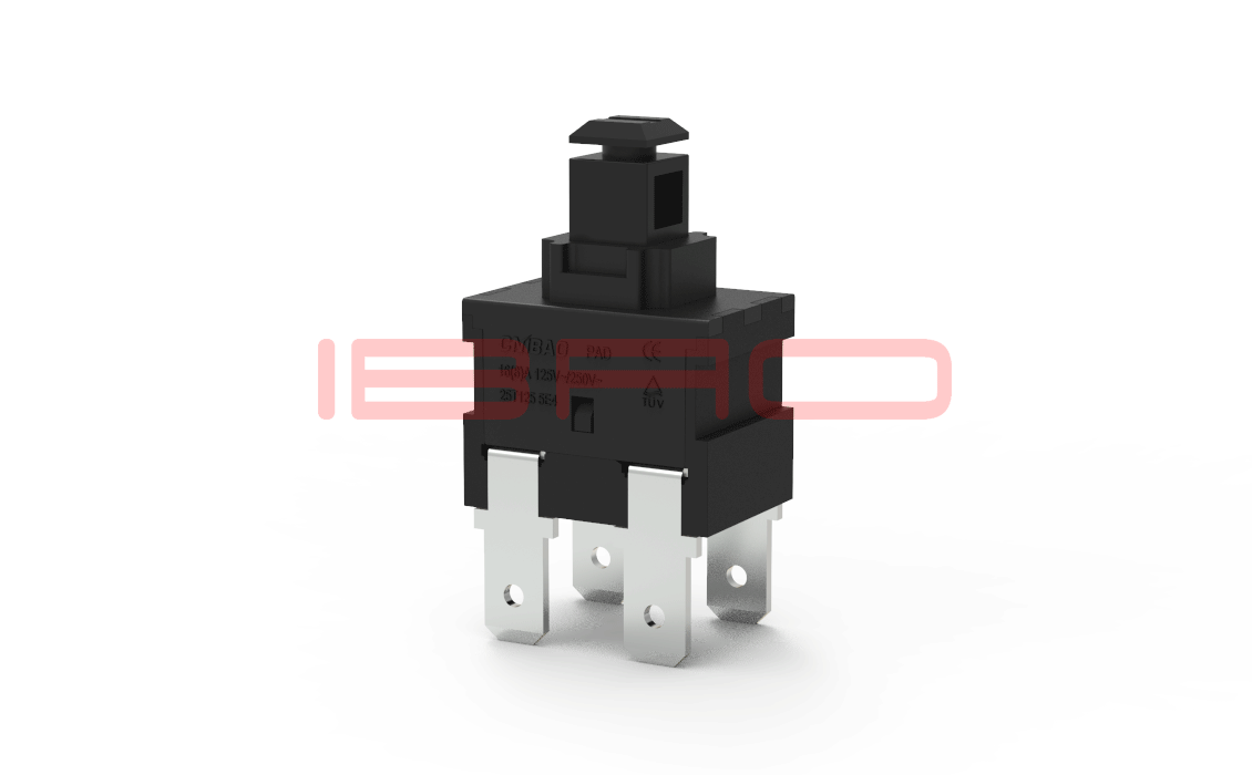 PAD Series Push Button High Knob Self-locking Non-lock Switch 4 Pin Button Switch