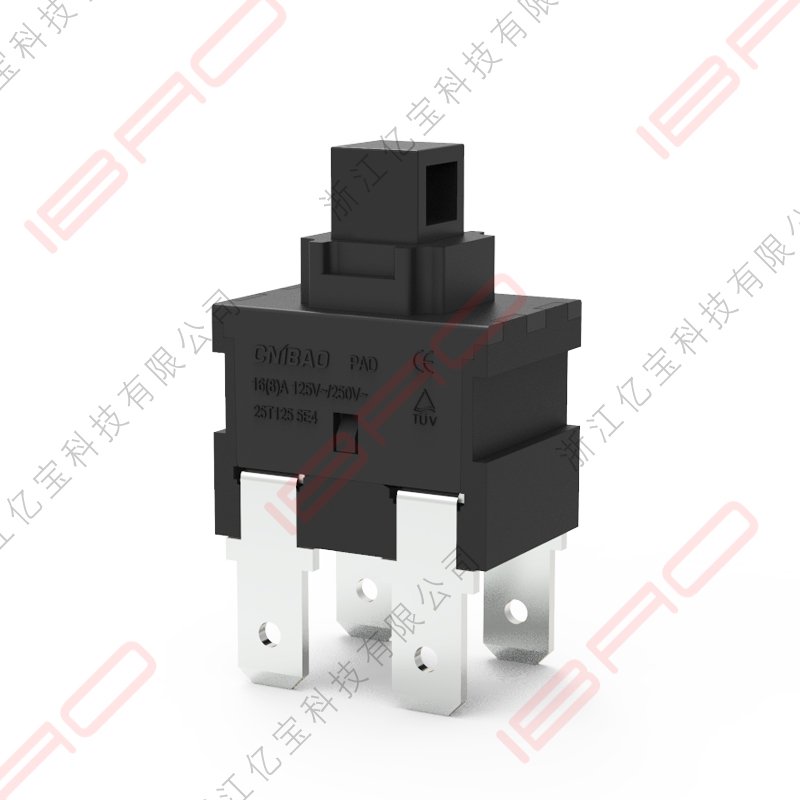 PAD Series Push Button Flat Knob Self-locking Non-lock Switch 4 Pin Button Switch