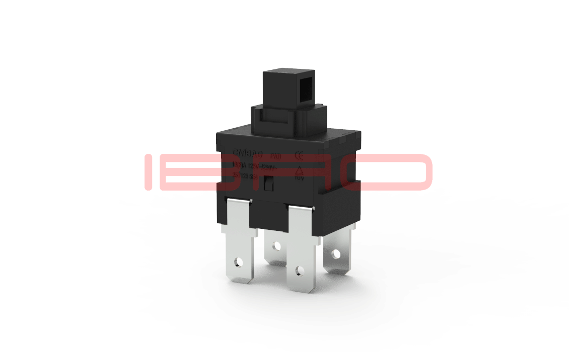 PAD Series Push Button Flat Knob Self-locking Non-lock Switch 4 Pin Button Switch