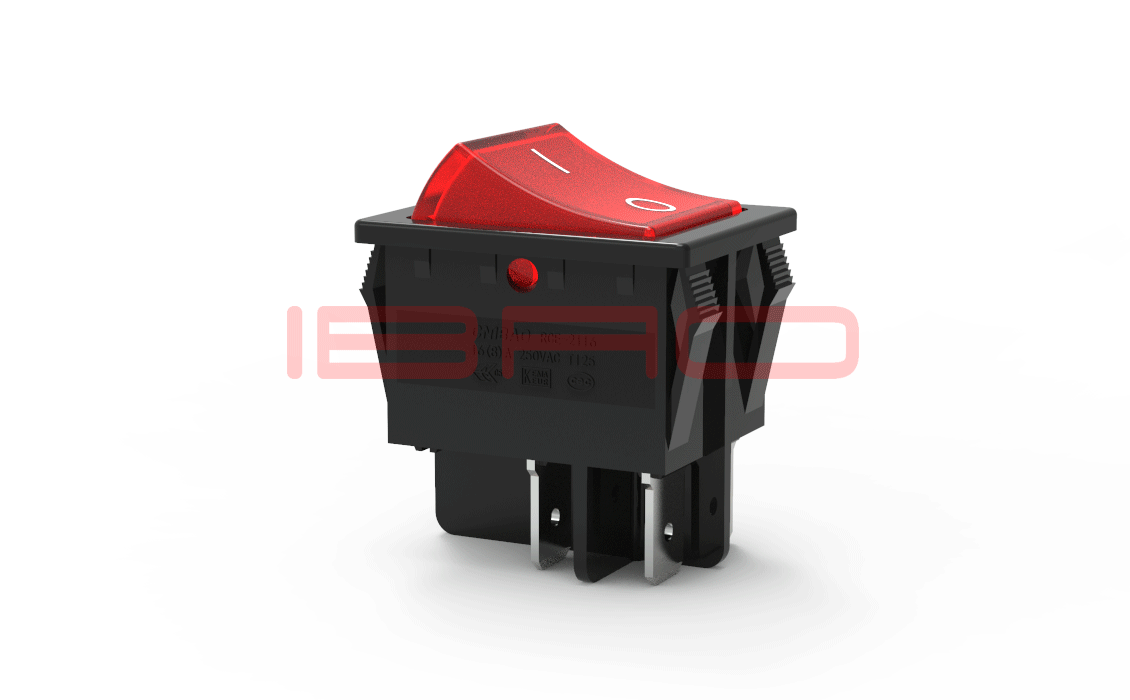 RCE Series Rocker Switch KCD4 DPDT Illuminated