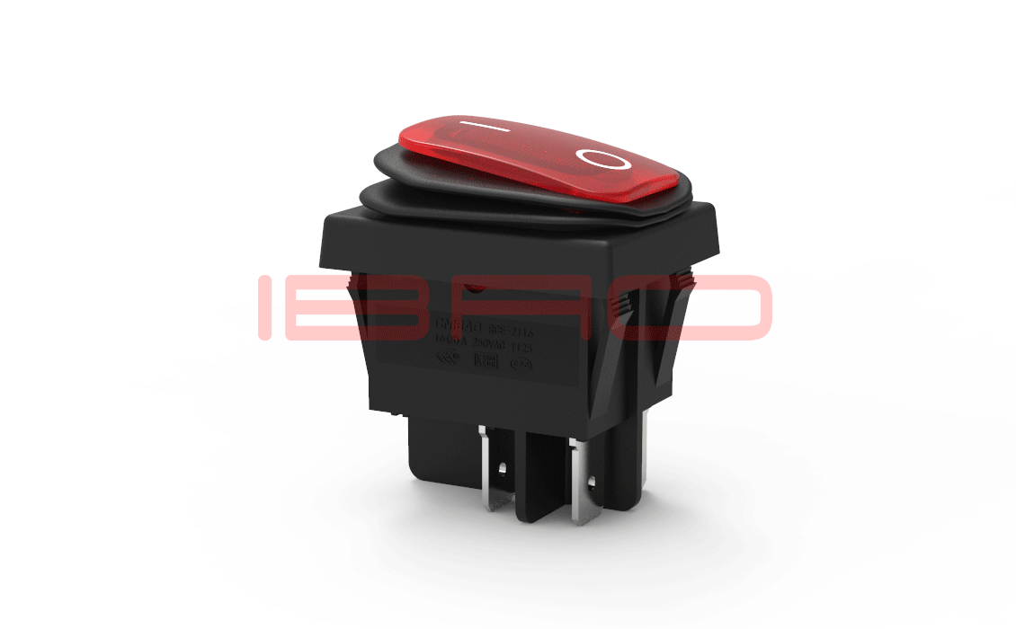 RCE Series Waterproof IP65 Rocker Switch KCD4 ON-OFF with LED