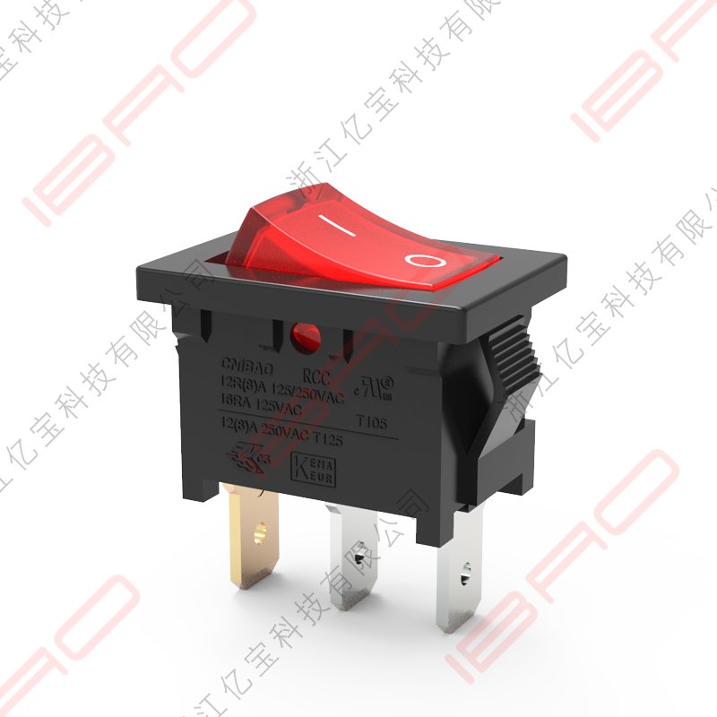 RCC Series Rocker Switch UL 3 Pin 16A 250V T125 Mini Illuminated